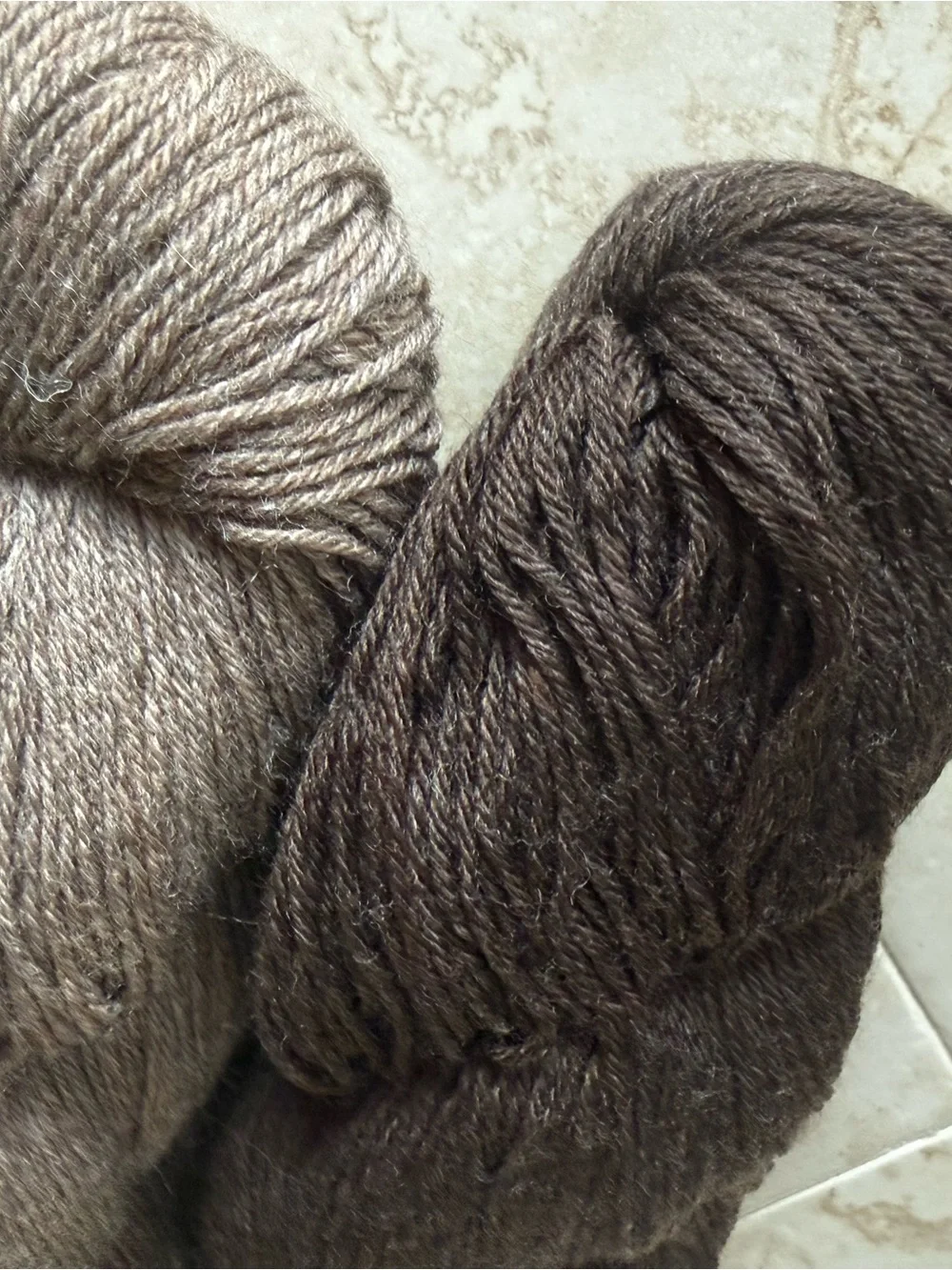 Cloudborn Fibers Merino Sock Yarn - Espresso Heather/Stone Heather